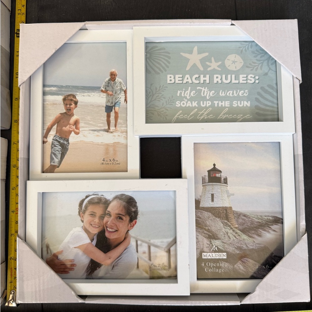 Malden White Beach-Themed Collage Frames